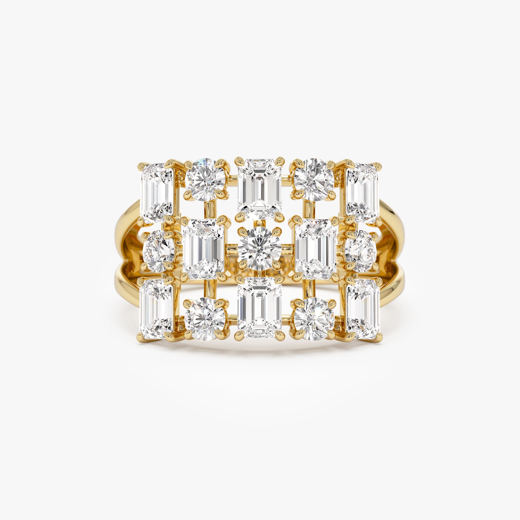 2.15 ctw Multi Shape Lab Grown Diamond Cocktail Ring - June 14k Gold Ferkos Fine Jewelry