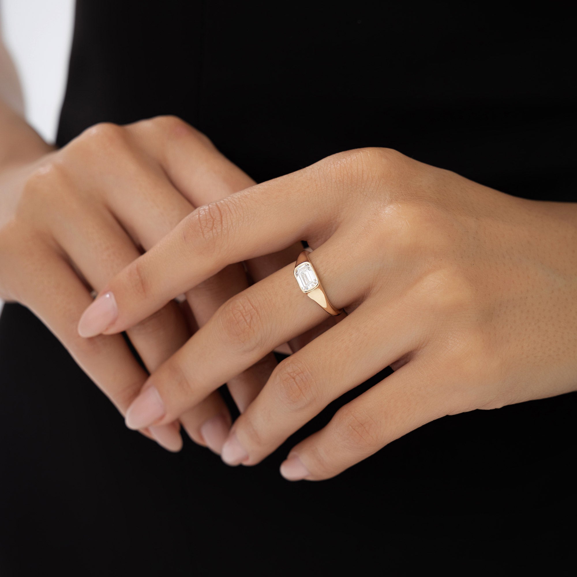 1.00 ctw 14k Emerald Cut Lab Grown Diamond Ring - Remi  Ferkos Fine Jewelry