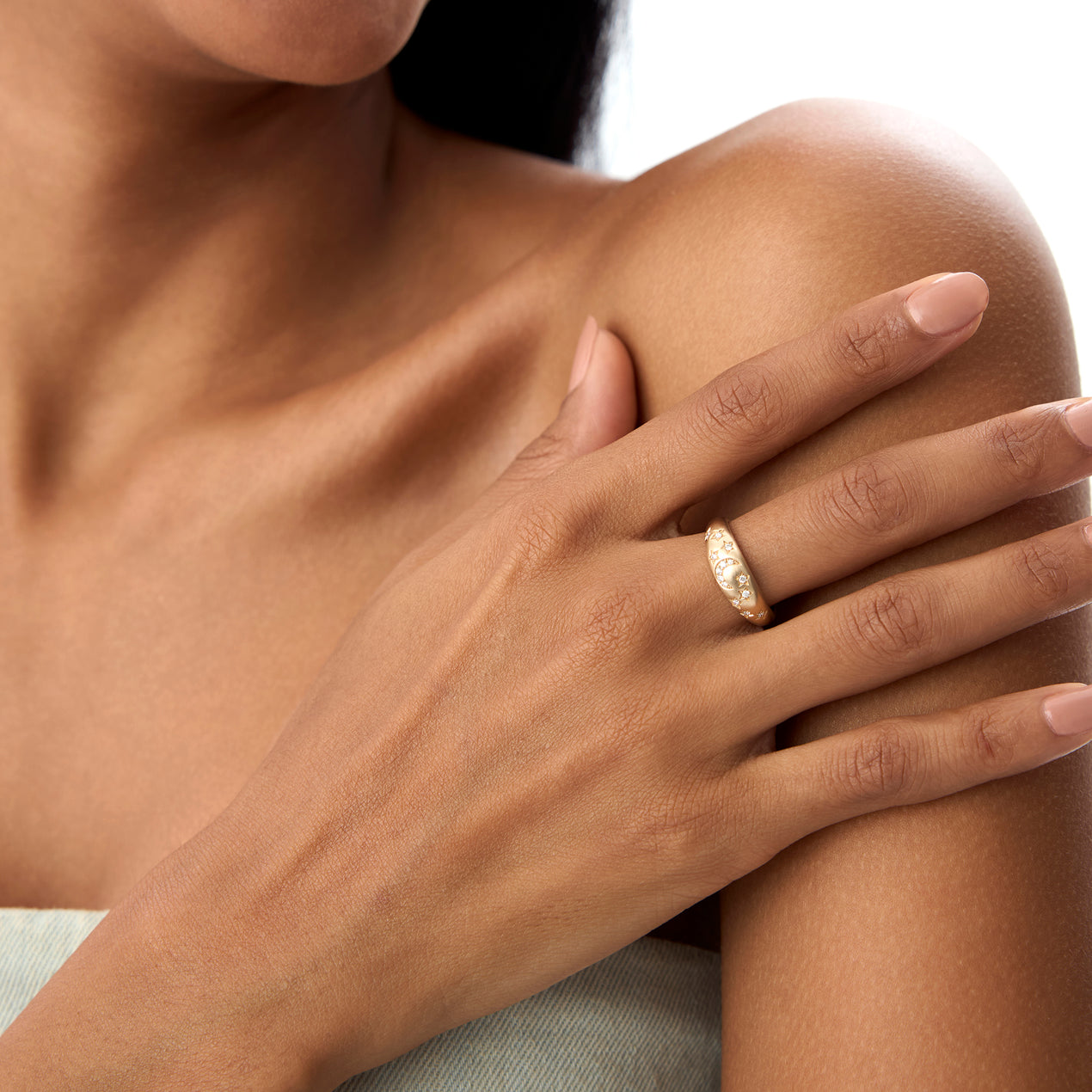 14k Matte Finish Celestial Diamond Ring – Ferkos Fine Jewelry