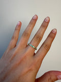 14K Gold Burnish Princess Cut Emerald Stacking Ring