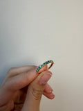 14K Gold Burnish Princess Cut Emerald Stacking Ring
