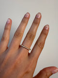 14K Gold Modern Zigzag Inspired Round Diamond Stacking Ring