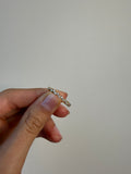 14K Gold Modern Zigzag Inspired Round Diamond Stacking Ring