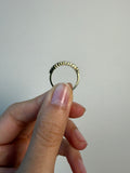 14K Gold Modern Zigzag Inspired Round Diamond Stacking Ring