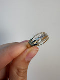 14K Gold Baguette & Round Diamond Coactail Ring