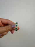 14K Gold Mixed shape Emerald and Diamond Statement Ring