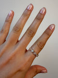 14K Gold Baguette Halo Twist Ring