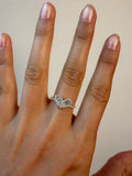 14k Gold Round Diamond Halo Heart Ring