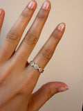 14K Gold Round Diamond Marquise Halo Half Eternity Ring