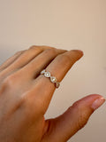 14K Gold Round Diamond Marquise Halo Half Eternity Ring