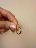 14k Gold Open Cuff Clover Diamond Band