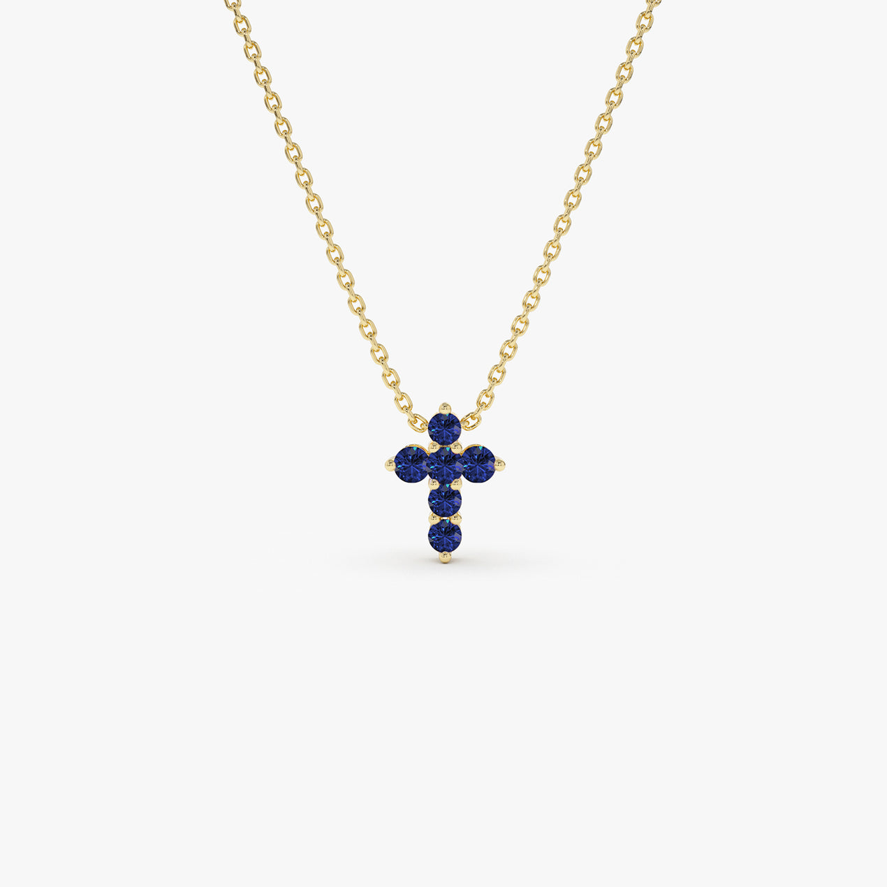 14K Tiny Sapphire Cross Necklace – Ferkos Fine Jewelry