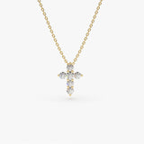 14K Gold Medium Diamond Cross Necklace 14K Gold Ferkos Fine Jewelry