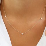 14K Rose Bezel Setting Diamond by the Yard Necklace Ferkos Fine Jewelry