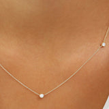 14K Rose Bezel Setting Diamond by the Yard Necklace Ferkos Fine Jewelry