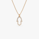 14k Diamond Hamsa Necklace 14K Rose Gold Ferkos Fine Jewelry