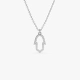14k Diamond Hamsa Necklace 14K White Gold Ferkos Fine Jewelry