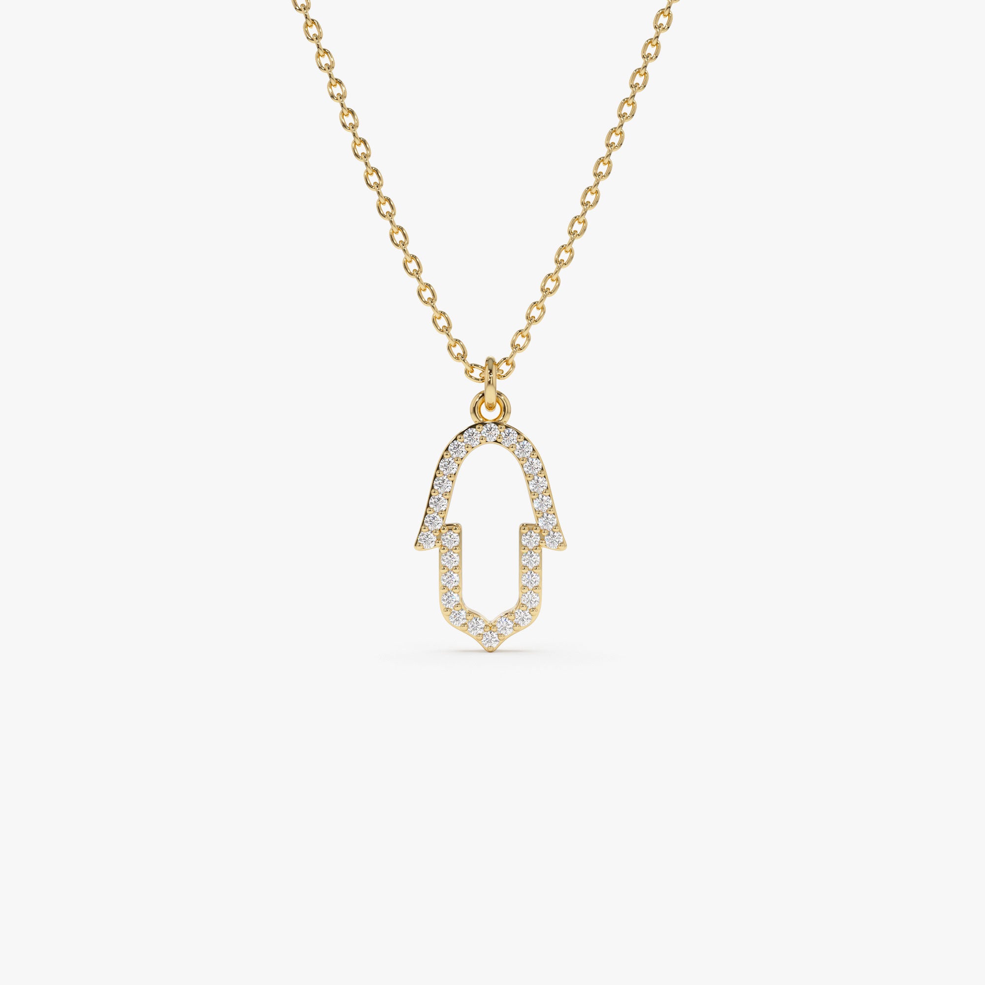 14k Diamond Hamsa Necklace 14K Gold Ferkos Fine Jewelry