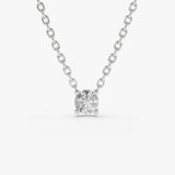 14K Gold Prong Setting Diamond Solitaire Necklace Ferkos Fine Jewelry