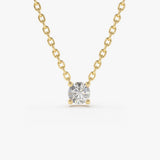 14K Gold Prong Setting Diamond Solitaire Necklace 14K Gold Ferkos Fine Jewelry
