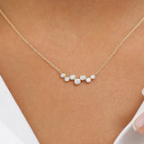 14K Rose Gold Floating Diamond Bubble Necklace