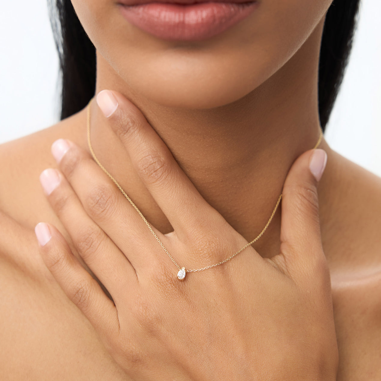 Carat Diamond Vrai And Oro Solitaire Diamond Necklace 14K Gold