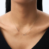 14K Gold 9 Diamond Dangle Necklace  Ferkos Fine Jewelry