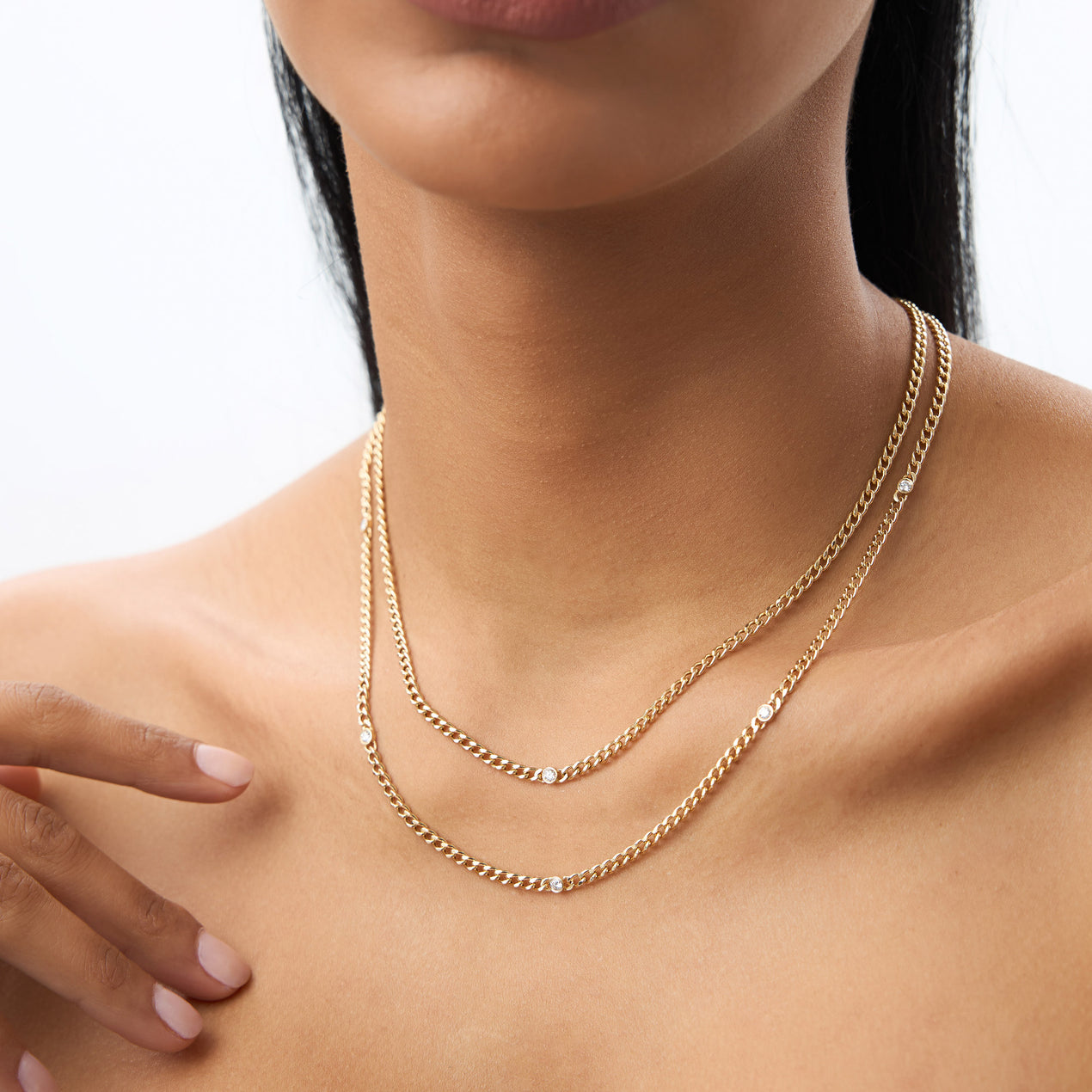 14K Gold Cuban Link Necklace w/ Bezel Setting Diamond – Ferkos Fine Jewelry