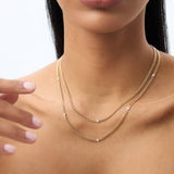 14K Gold Cuban Link Necklace w/ Bezel Setting Diamond  Ferkos Fine Jewelry