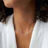 14K Gold Bezel Setting Diamond Tennis Necklace  Ferkos Fine Jewelry