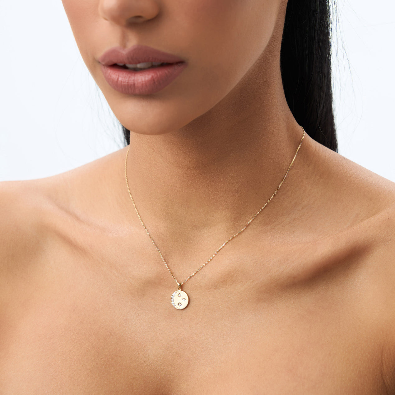 14k Diamond Moon and Crescent Pendant – Ferkos Fine Jewelry
