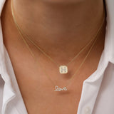 14k Rose Gold Diamond Love Necklace