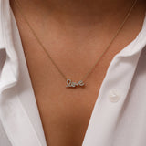 14k Rose Gold Diamond Love Necklace