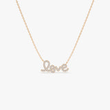 14k Rose Gold Diamond Love Necklace