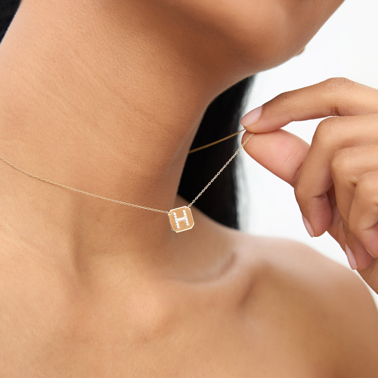 14k Solid Gold Diamond Letter Necklace – Ferkos Fine Jewelry