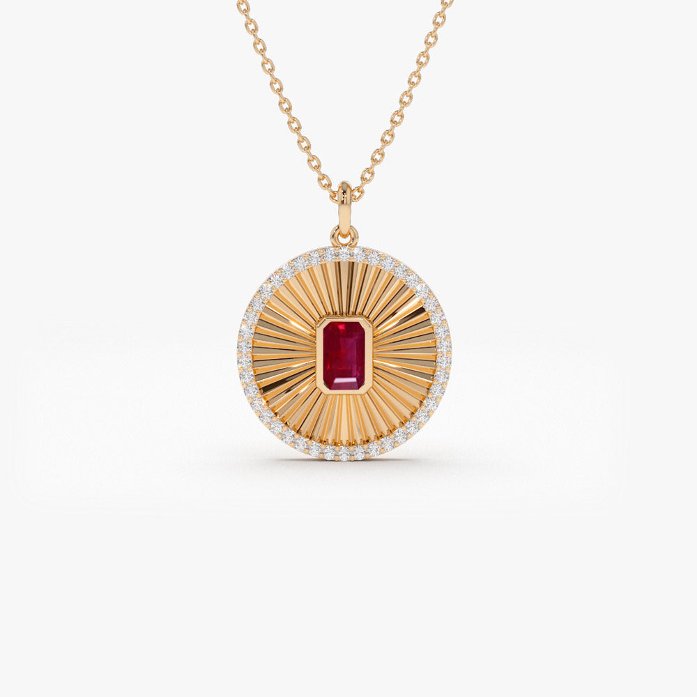 14K Ruby and Diamond Medallion Necklace – Ferkos Fine Jewelry