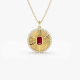 14K Ruby and Diamond Medallion Necklace 14K Gold Ferkos Fine Jewelry