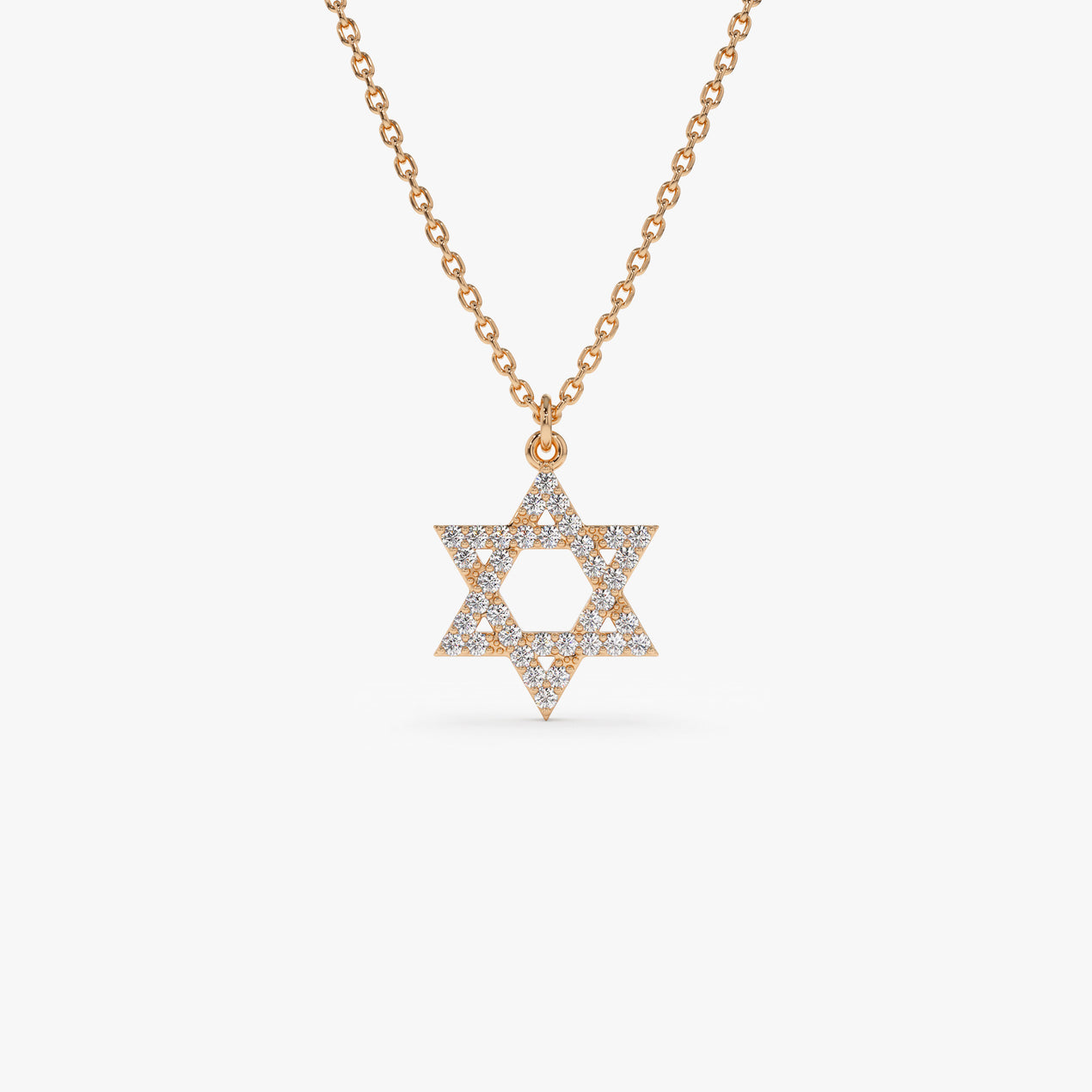 14k Star of David Round Diamond Necklace – FERKOS FJ