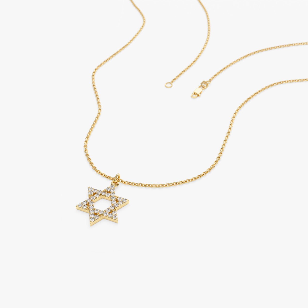 14k Star of David Round Diamond Necklace – FERKOS FJ