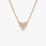 14k Gold Mini Heart Diamond Necklace 14K Rose Gold Ferkos Fine Jewelry