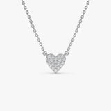 14k Gold Mini Heart Diamond Necklace 14K White Gold Ferkos Fine Jewelry