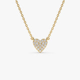 14k Gold Mini Heart Diamond Necklace 14K Gold Ferkos Fine Jewelry