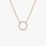 14k Diamond Circle of Life Necklace 0.25 ctw 14K Rose Gold Ferkos Fine Jewelry