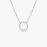 14k Diamond Circle of Life Necklace 0.25 ctw 14K White Gold Ferkos Fine Jewelry