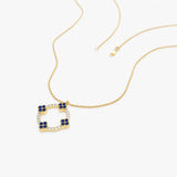 14k Rose Diamond and Sapphire Clover Necklace