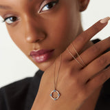 14k Rose Diamond and Sapphire Clover Necklace