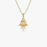 14k Diamond Hamsa Hand Protection Necklace 14K Gold Ferkos Fine Jewelry