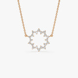 14k Diamond Sun Circle Necklace 14K Rose Gold Ferkos Fine Jewelry