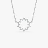 14k Diamond Sun Circle Necklace 14K White Gold Ferkos Fine Jewelry