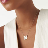 14K Textured Diamond Butterfly Charm Pendant  Ferkos Fine Jewelry